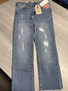 Levi's Girls' High Rise Straight Ankle Jeans Adjustable Waistband Wash 7 - Picture 1 of 3