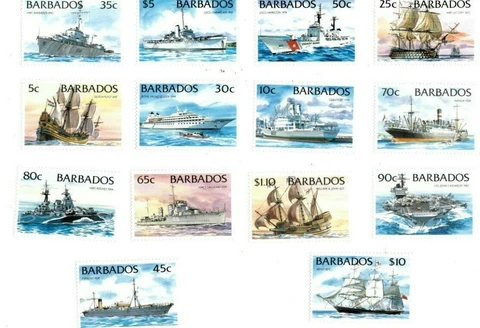 Barbados - 1994 - Ship Definitives - Set of Fourteen - MNH Cover