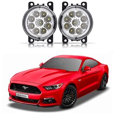 FORD FM MUSTANG FULL LED FOG LIGHTS DRIVING LAMPS, 6000K, 2015-2018 - Image 1 of 4