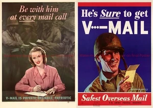 Póster patriótico americano de la Segunda Guerra Mundial Ejército de Estados Unidos victoria guerra mundial correo soldado familia Segunda Guerra Mundial - Imagen 1 de 3