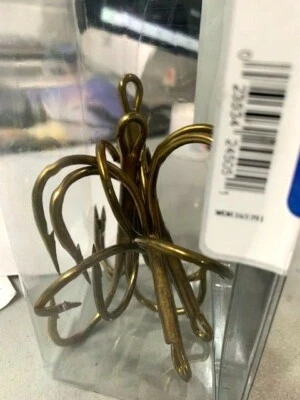 5PK MUSTAD 3551-BR-10/0 CLASSIC SALTWATER TREBLE HOOK-BRONZE-5PCS - Image 1 of 2