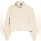 TOPSHOP Size Small Beige Stand Collar Knit Pullover Sweater 