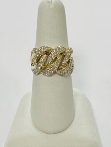 Effy 14K Yellow Gold 1.25ct Diamond Chain Link Ring - Picture 1 of 10