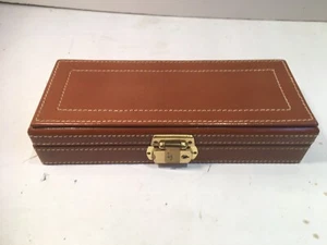 VINTAGE STICHED LEATHER JEWELRY BOX HERMES? - Picture 1 of 7
