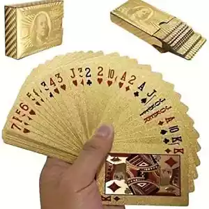 Mazzo Oro di Carte Impermeabili, Flessibile PVC Plastica Oro Carte da Gioco - Foto 1 di 6