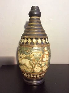 Grand vase pichet en grès de Bouffioulx à décor Égyptien incisé signé Dubois - Imagen 1 de 7