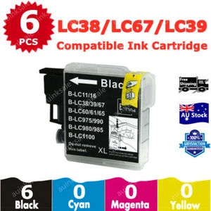 6x Compatible Ink Cartridge LC67 Black For Brother DCP 385C 585CW MFC 5490CN - Picture 1 of 2