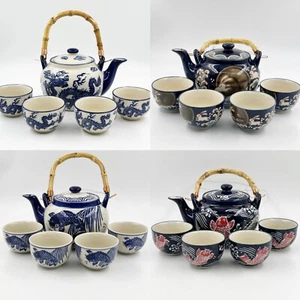 Juego de té chino de cerámica de kung fu, tazas de té, tetera, dragón, conejo, pez koi - Imagen 1 de 14