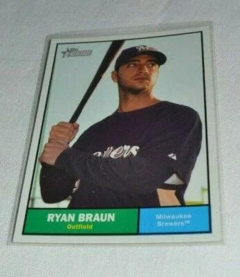 2010 TOPPS HERITAGE - RYAN BRAUN OF MILWAKUEE BREWERS CARD 393 - Image 1 of 3