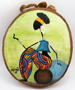 El Salvador Hand Painted Wood Wall Hanging Plaque La Hacienda Boutique 2017 6" - Picture 1 of 7