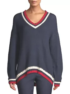 Time and Tru Women’s V-Neck Varsity Sweater, Small - Imagen 1 de 6