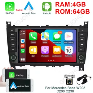 For Mercedes Benz W203 C200 C230 C280 Android 13 Car Stereo CarPlay Radio GPS - Picture 1 of 21