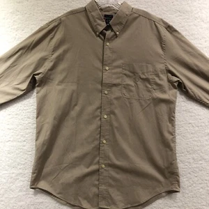 Chaps Long Sleeve Easy Care Button Down Shirt Men Size Large Brown - Picture 1 of 13