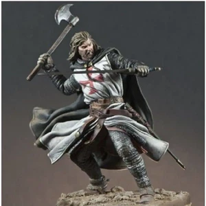 1/24 75mm Resin Model Kit Medieval Knight Crusader in Battle Unpainted - Picture 1 of 5