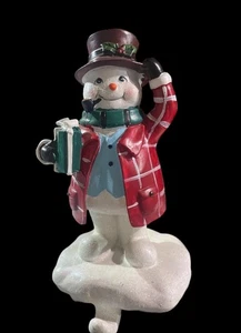 Vintage festlicher frostiger Schneemann Strumpfhalter - Bild 1 von 9