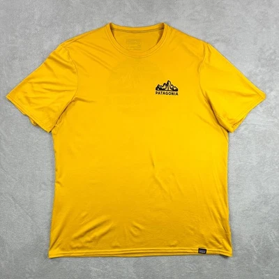 Patagonia Capilene Baselayer Shirt Mens Large Yellow Short Sleeve Outdoor Hiking - Image 1 of 4
