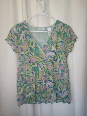 Top Babydoll JH Collectibles Y2K Mediano Pequeño Verde Malla Hippie Hada Foto 1 de 4