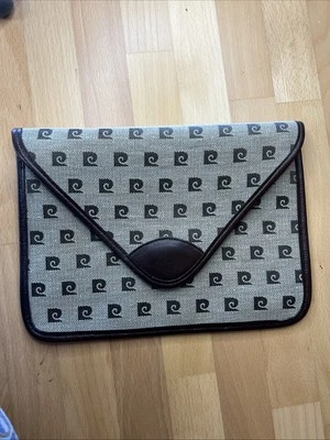 Cartera clutch vintage de cuero de lona con sobre Pierre Cardin de los años 50 Foto 1 de 4
