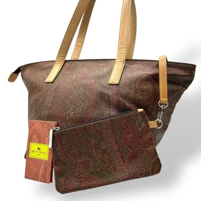 Bolso de Mano ETRO Cachemira con Bolsa, Cuero PVC, Marrón, Para Mujer, Sin Caja Foto 1 de 4