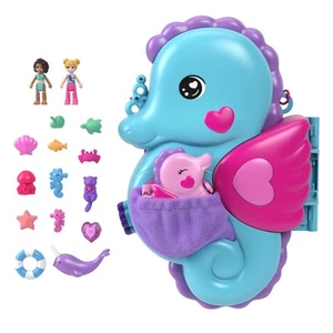 Polly Pocket Dolls & Playset with Pets & 13 Accessories, 2-in-1 Daddy & Me - Picture 1 of 5