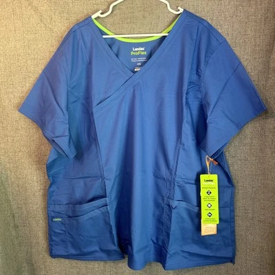 Blusa Médica Landau Proflex Para Mujer 4XL Simulada Envolvente Azul Ajuste Moderno Suave Nueva con Etiquetas Foto 1 de 4