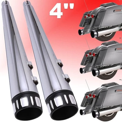 4" DNA Upgrading Slip Ons Mufflers Exhaust For Harley Touring 95-16 Street Glide Foto 1 de 4