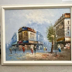 Caroline Burnett Paris Street Scene Oil Painting – Signed & Framed 22”X18” - Picture 1 of 7