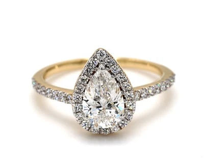 1.50 Ct Pear-Cut VS1 Lab Grown Diamond Solitaire Wedding Ring 14k Yellow Gold - Image 1 of 4
