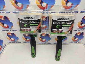 Ronseal Fence Life Brush 4 pulgadas mango de agarre suave pinturas al aire libre lote de 2 cepillos - Imagen 1 de 4