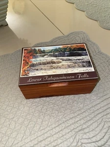 Lower Tahquamenon Falls Michigan Holz aufklappbare Schmuckschatulle 6" mal 4" - Bild 1 von 8