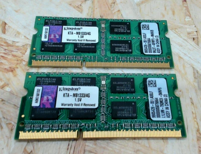 Kingston KTA-MB1333/4G. 4GB SO-DIMM DDR3 STICK, MATCHING PAIR FOR 8GB RAM - Image 1 of 2