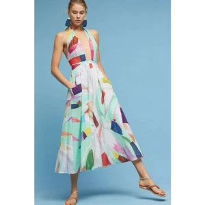 Mara Hoffman Swim Miami Halter Cutout Midi Dress - Size Large - Picture 1 of 10