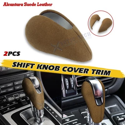 Luxury Alcantara Gear Shift Knob Cover Shell Trim For Prosche Panamera Boxster - Image 1 of 4