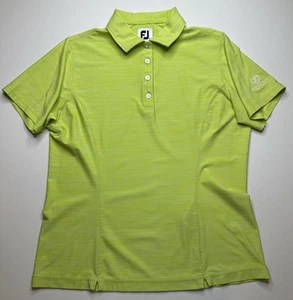 FJ FootJoy Golf Polo Women's Size M Short Sleeve Chartreuse Green Tennessee Club - Picture 1 of 5