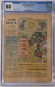 Capitana Marvel Jr. #19 Fawcett 5/44 CGC NG Falta portada y última página ver etiqueta - Imagen 1 de 1
