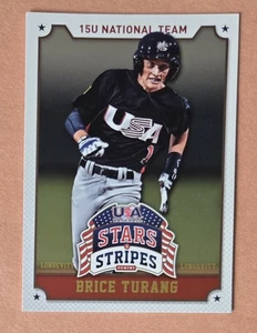 Tarjeta de prospecto de longevidad Brice Turang 2015 estrellas y rayas de béisbol de Estados Unidos #16 - Imagen 1 de 2