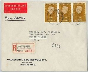 58204 - PAÍSES BAJOS - HISTORIA POSTAL: CUBIERTA REGISTRADA A ITALIA - 1974 - Imagen 1 de 1