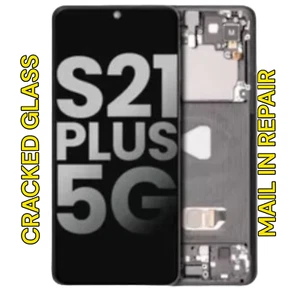 Samsung Galaxy S21 Plus 5g Rissiger Bildschirm Frontglas Reparatur Post im Einsatz - Bild 1 von 4