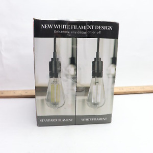 (4-Pk) Feit Dimmable LED Light Bulb Glass White Filament Clear 2700K 60W