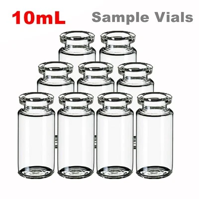 1200PCS 10ml Tall Headspace Vials Clear Sample Glass, 20mm Crimp top Flat Bottom - Image 1 of 4