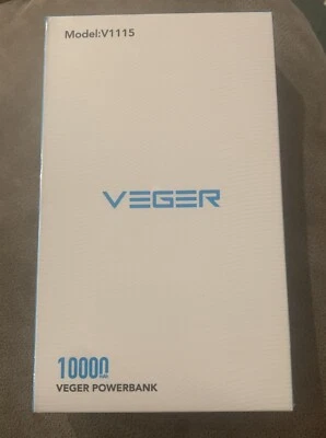 Veger Power Bank V1115 10000mAh Cables Incorporados y Enchufe de Pared Nuevo Sellado N Caja Foto 1 de 4