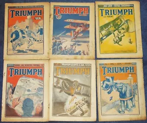 TRIUMPH~MAGAZINE COMICS LOT (13)~1940~VINTAGE BRITISH~BOY ADVENTURES~#799-806 - Picture 1 of 3