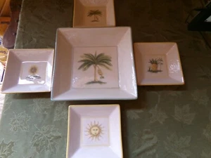 Williams-Sonoma Verano Tile Italy Square Lg Salad Serving Bowl & 4 Bowls HTF Set - Picture 1 of 13