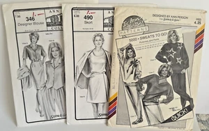 3 STRETCH & SEW COLLECTABLE PATTERNS BY ANN PERSON,346, 490 & 5000 VTG (21) - Picture 1 of 7