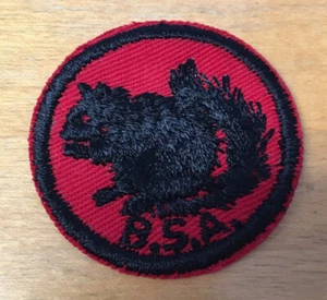 PFADFINDER 1953-1972 EICHHÖRNCHEN 05-R ROTES MEDAILLON PATROUILLE PATCH ROTER GUMMIRÜCKEN - Bild 1 von 2