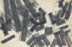 Egbert Bruckner 1912-2001 Munich / Dibujo lápiz 1956 abstracción Krefeld - Imagen 1 de 20