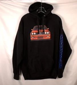 Jon Lauren Apparel Hoodie Black Sz LRG Car Design With BMW car on front - Picture 1 of 8