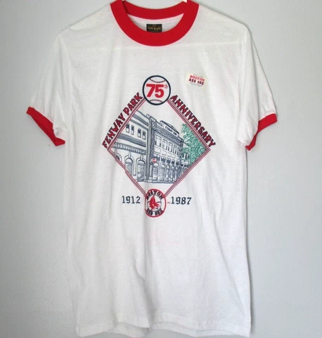 Vtg MLB Boston Red Sox Fenway Park 1987 75th Anniversary T-Shirt Size L-- New Cover