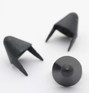 Tall Matte Black English77 style metal studs for clothing - Bag of 500 (punk 77) - Picture 1 of 4