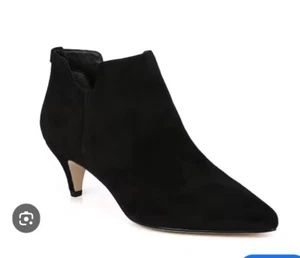 Sam Edelman Women Keely Black Suede Side Zip Kitten Heel Booties Size 7.5 - Picture 1 of 16